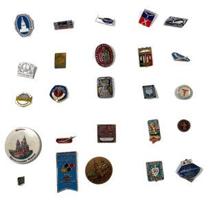 Vintage Russian Badge Pin Jewelry Lot Soviet Union Russia USSR 25 Piece
